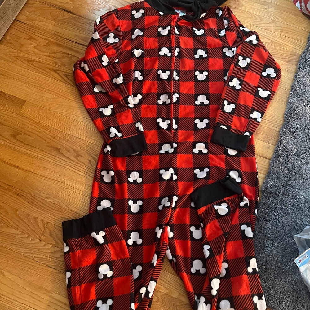 holiday christmas one piece disney mickey mouse lounge pajama onesis